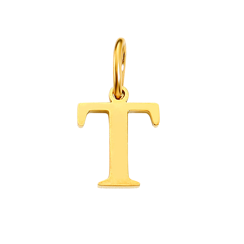 Gold Initial Charm - T