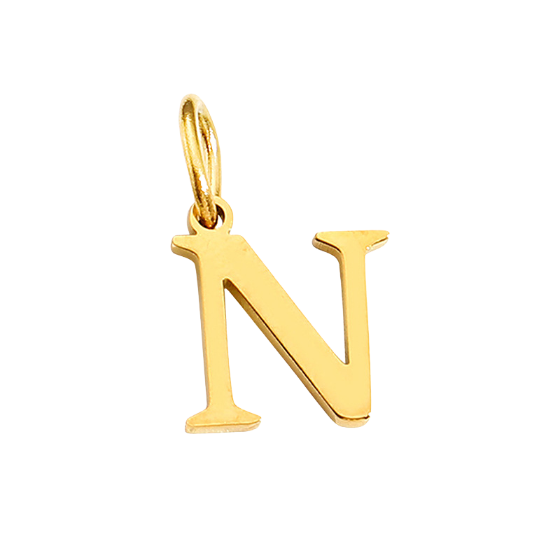 Gold Initial Charm - N