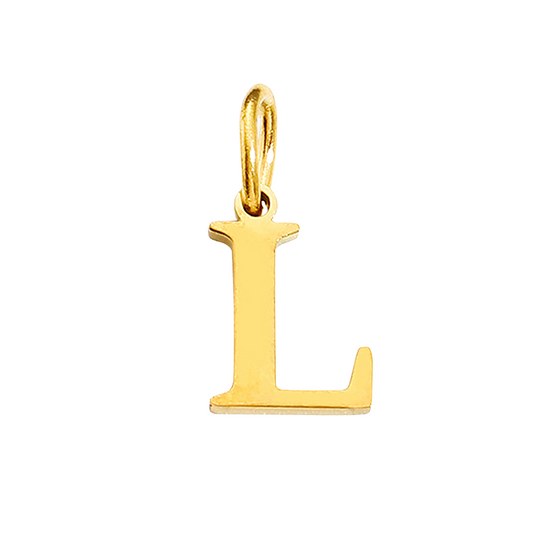 Gold Initial Charm - L