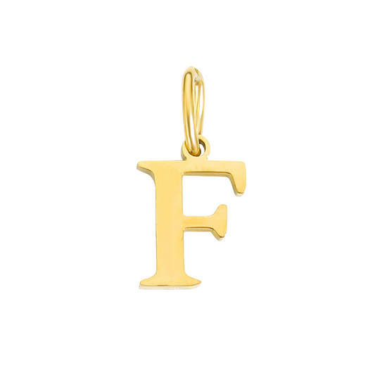 Gold Initial Charm - F