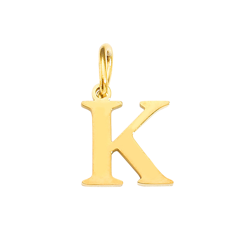 Gold Initial Charm - K