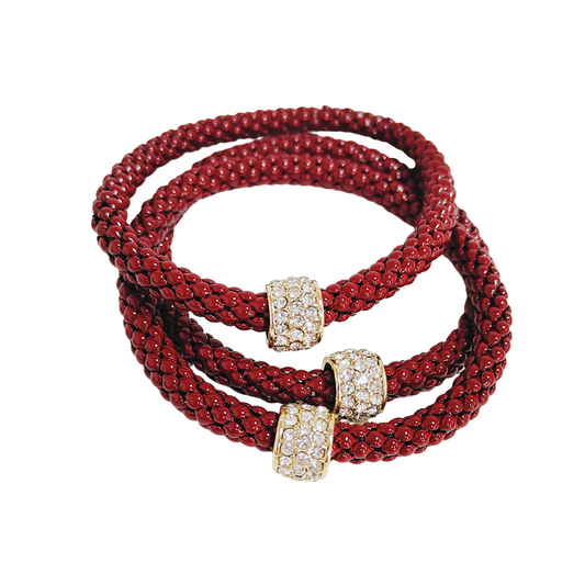 Snake Chain Wrap Bracelet - Burgundy