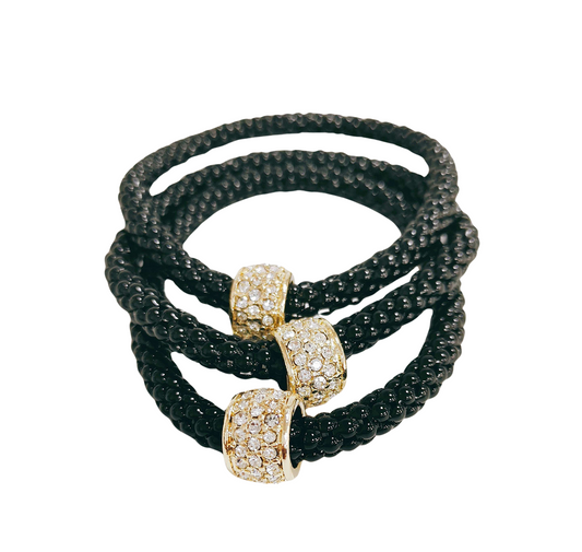 Snake Chain Wrap Bracelet - Black