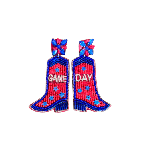 Beaded Red/Blue Game Day Boot