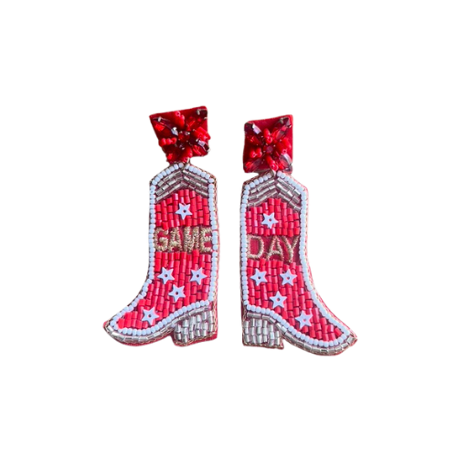 Beaded Red/White Game Day Boot